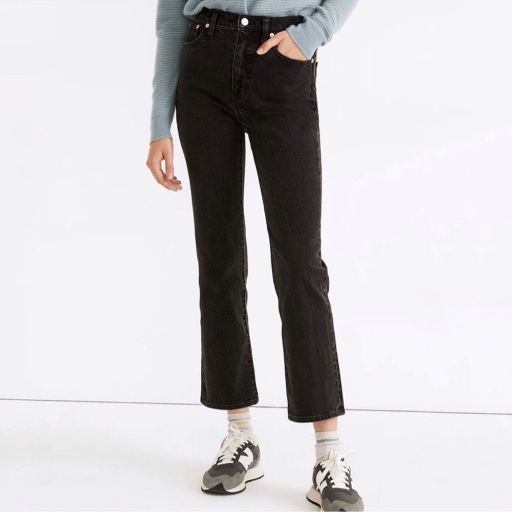 Madewell Slim Demi Boot High Rise Cropped Black Women's Jeans Size: P33